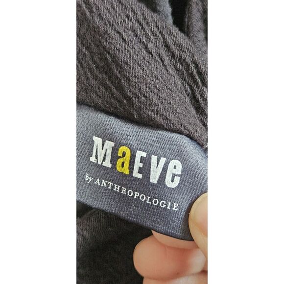 Maeve by Anthropologie black button front puff sleeve square neck dress women XL - Picture 10 of 16